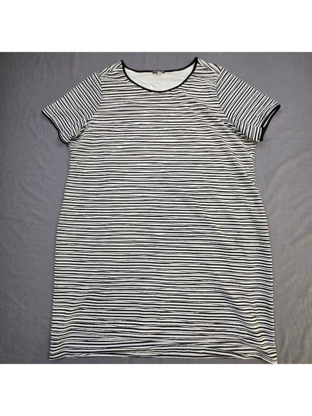 Vince Camuto 3X Womens Striped Short Sleeve Dress Black/White Stretchy